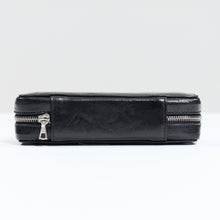 Load image into Gallery viewer, DISTRESSED BLACK DUO POUCH FOR TWO WATCHES