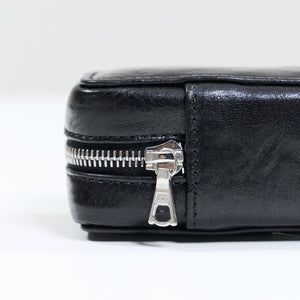 DISTRESSED BLACK DUO POUCH FOR TWO WATCHES