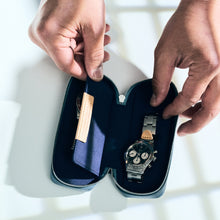 Load image into Gallery viewer, SLATE BLUE DUO POUCH FOR TWO WATCHES