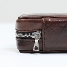 Load image into Gallery viewer, DISTRESSED DARK BROWN DUO POUCH FOR TWO WATCHES