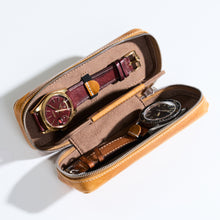 Load image into Gallery viewer, DISTRESSED MIEL DUO POUCH FOR TWO WATCHES
