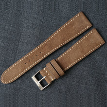 Load image into Gallery viewer, MOCHA NUBUCK CUSTOM MADE STRAP - FULL STITCHED