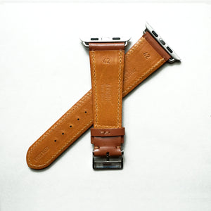 CHESTNUT BRIDLE LEATHER HANDMADE APPLE WATCH STRAP ALL GENERATIONS