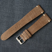 Load image into Gallery viewer, MOCHA NUBUCK CUSTOM MADE STRAP - SIDE STITCHED