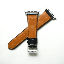 Load image into Gallery viewer, BLACK BRIDLE LEATHER HANDMADE APPLE WATCH STRAP ALL GENERATIONS
