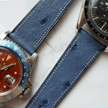 Load image into Gallery viewer, BRIGADE BLUE OSTRICH STANDARD STRAP