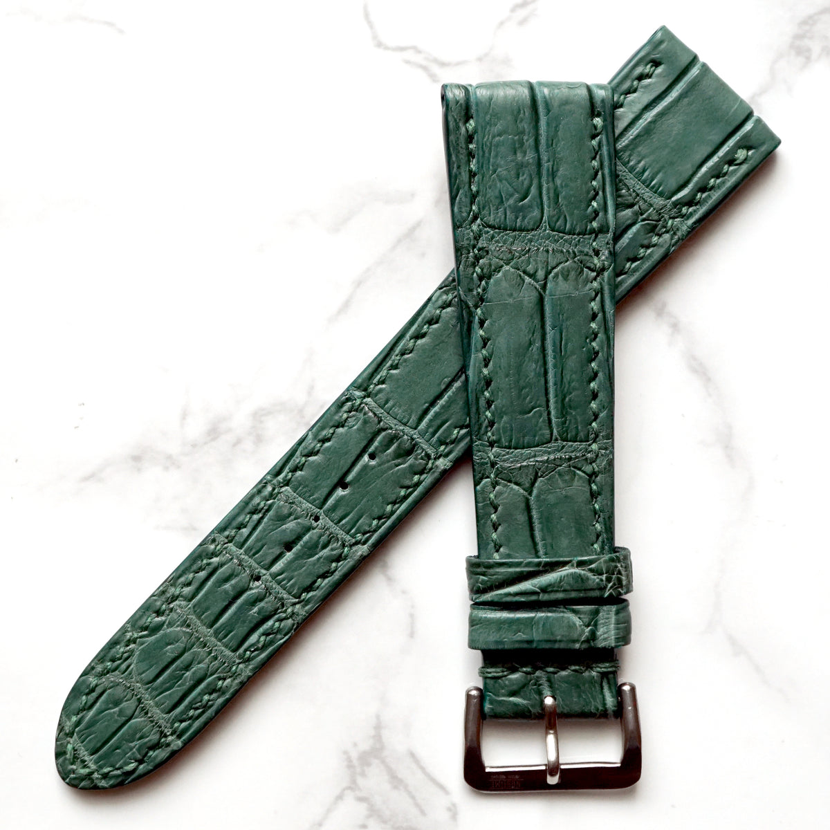 NOSTIME Light Green Custom Made Crocodile Strap 18mm / 16mm / Large 125mm / 80mm / + Add 12USD