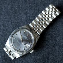 Load image into Gallery viewer, 1974 ROLEX GRAY DATEJUST REF.1603 ENGINE TURNED STEEL WATCH