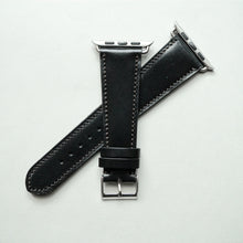 Load image into Gallery viewer, BLACK BRIDLE LEATHER HANDMADE APPLE WATCH STRAP ALL GENERATIONS