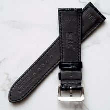 Load image into Gallery viewer, MATT BLACK CUSTOM MADE CROCODILE STRAP