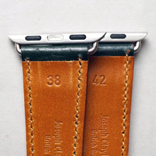Load image into Gallery viewer, BLACK BRIDLE LEATHER HANDMADE APPLE WATCH STRAP ALL GENERATIONS