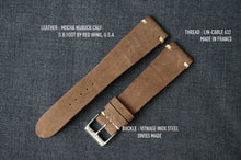Load image into Gallery viewer, MOCHA NUBUCK CUSTOM MADE STRAP - SIDE STITCHED