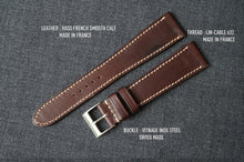 Load image into Gallery viewer, CHOCOLATE BROWN NOVONAPPA SMOOTH CALF CUSTOM MADE STRAP