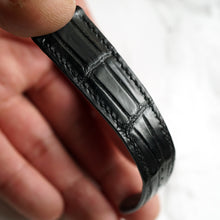 Load image into Gallery viewer, MATT BLACK CUSTOM MADE CROCODILE STRAP
