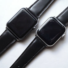 Load image into Gallery viewer, BLACK BRIDLE LEATHER HANDMADE APPLE WATCH STRAP ALL GENERATIONS