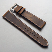 Load image into Gallery viewer, TOBACCO CRAZY HORSE DISTRESSED CALF STANDARD STRAP