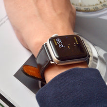 Load image into Gallery viewer, BLACK BRIDLE LEATHER HANDMADE APPLE WATCH STRAP ALL GENERATIONS