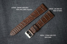 Load image into Gallery viewer, DARK BROWN CUSTOM MADE CROCODILE STRAP