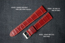 Load image into Gallery viewer, BURGUNDY CUSTOM MADE CROCODILE STRAP