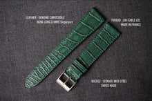 Load image into Gallery viewer, DARK GREEN CUSTOM MADE CROCODILE STRAP