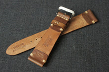 Load image into Gallery viewer, SADDLE TAN NATURAL HORWEEN SHELL CORDOVAN CUSTOM MADE STRAP