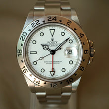 Load image into Gallery viewer, 2006 ROLEX EXPLORER II 16570 POLAR WHITE WATCH W/ RSC CARDS