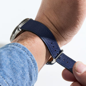 NAVY GRAINED CALF STANDARD STRAP