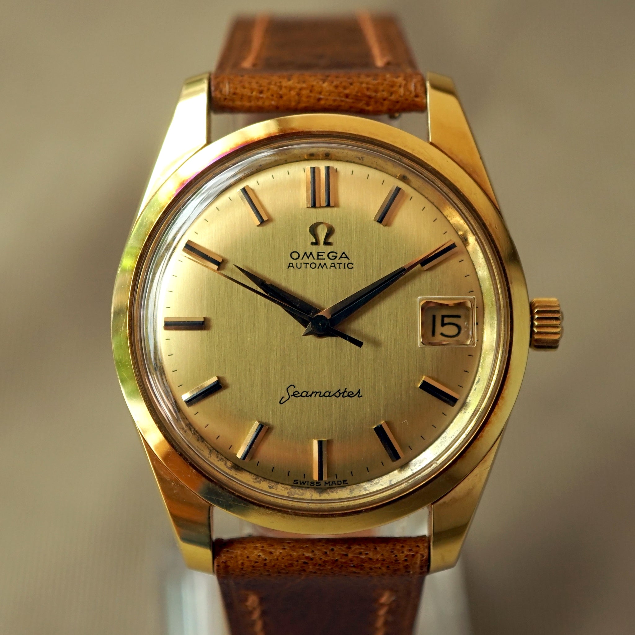 1962 OMEGA SEAMASTER 18K YELLOW GOLD WATCH MINT – NOSTIME