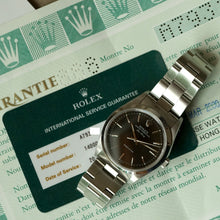 Load image into Gallery viewer, 1999 ROLEX AIR-KING BLACK 14000 WATCH PAPER W/ RSC CARD