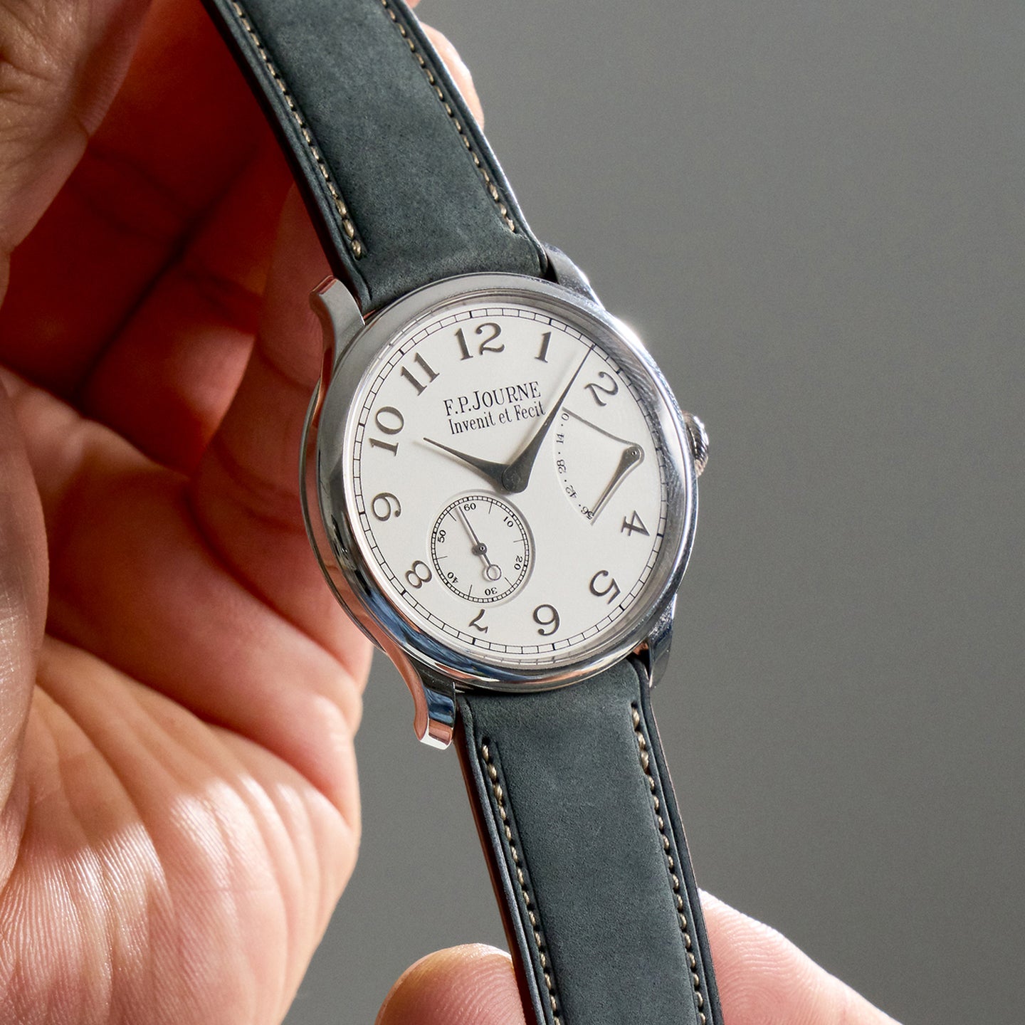 For F.P.JOURNE BLUE GRAY NUBUCK STRAP V2.0