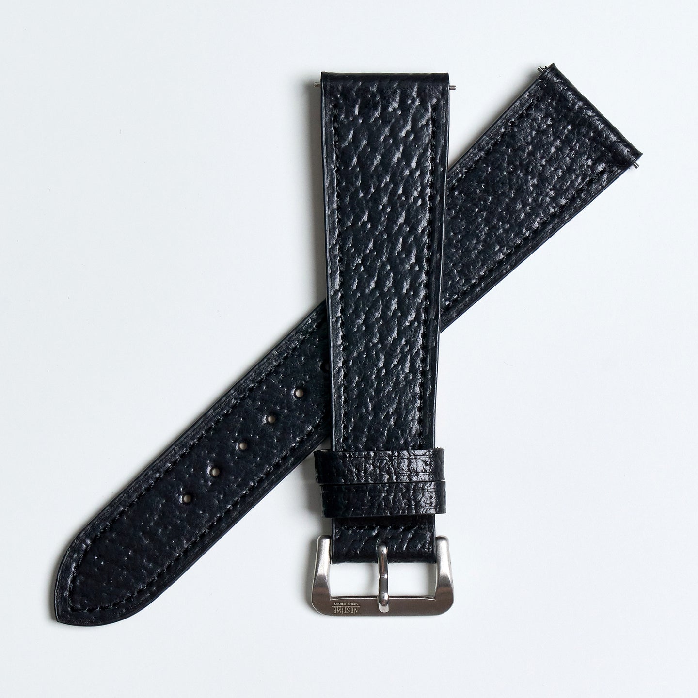 VINTAGE PIGSKIN BLACK STANDARD STRAP