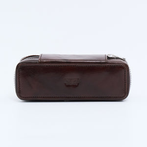 DISTRESSED DARK BROWN DUO POUCH FOR TWO WATCHES