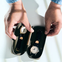 Load image into Gallery viewer, TAUPE DUO POUCH FOR TWO WATCHES