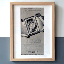 Load image into Gallery viewer, 1950s PATEK PHILIPPE TIFFANY REF.2552 VINTAGE AD PRINT WOOD FRAME