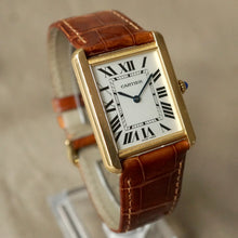 Load image into Gallery viewer, 2013 CARTIER TANK SOLO MEN&#39;S LARGE 18K YELLOW GOLD / STEEL BACK