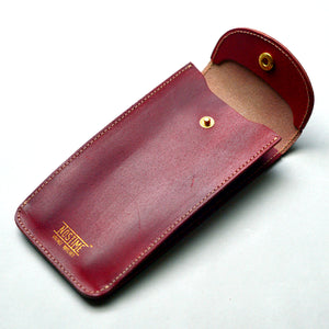 ENGLAND BRIDLE LEATHER SINGLE WATCH POUCH - ROYAL RED