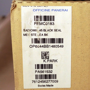 2012 PANERAI RADIOMIR BLACK SEAL PAM 183 45MM FULL SET
