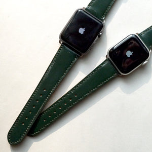 RACING GREEN BRIDLE LEATHER HANDMADE APPLE WATCH STRAP ALL GENERATIONS