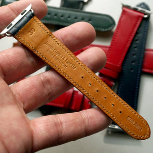 CHERRY RED BRIDLE LEATHER HANDMADE APPLE WATCH STRAP ALL GENERATIONS